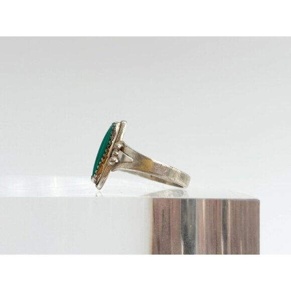 XL Turquoise Bell Trading Post Southwest Style Sterling Silver 925 Ring - sz 7 - Picture 4 of 10